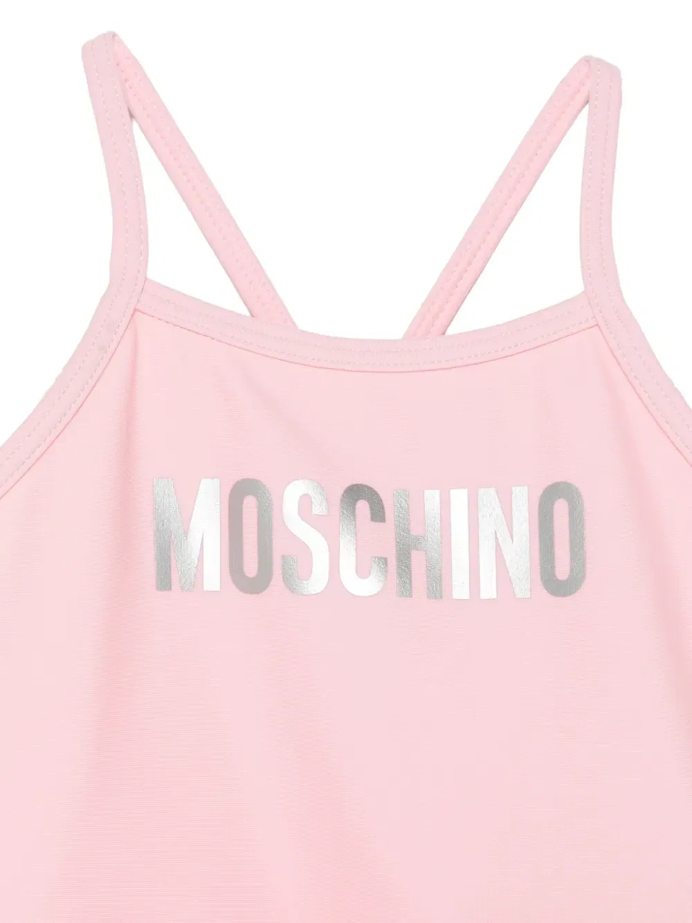 Купальник с оборками и буквой Moschino Kids, розовый — фото 2