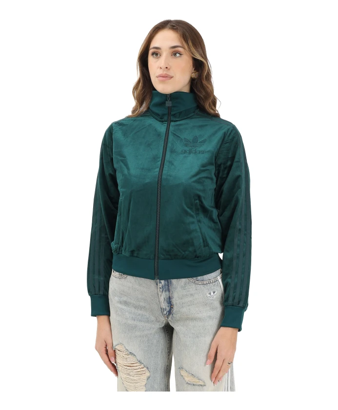 

Спортивный топ из велюра Adicolor Adidas Originals, зеленый