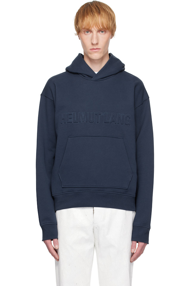 

Толстовка с тисненым логотипом Helmut Lang, индиго