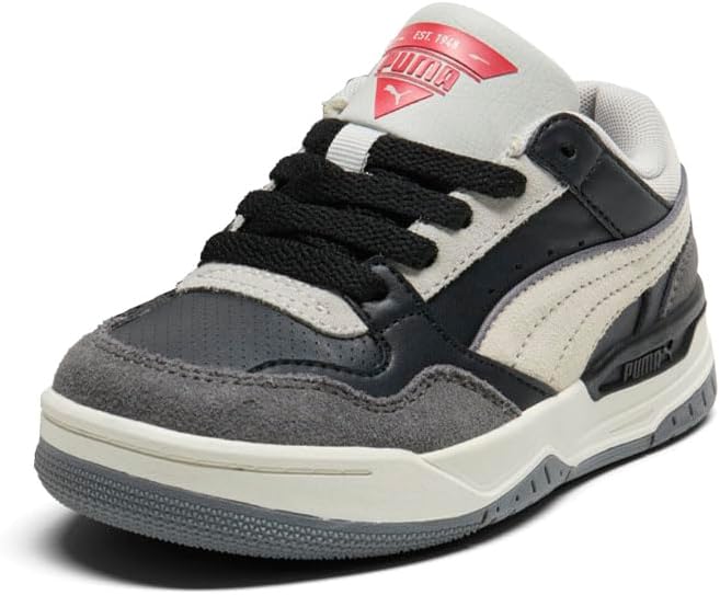 Кроссовки PUMA для детей и подростков Rebound Layup (маленький ребенок), черный/красный/серый/темно-серый — фото 2