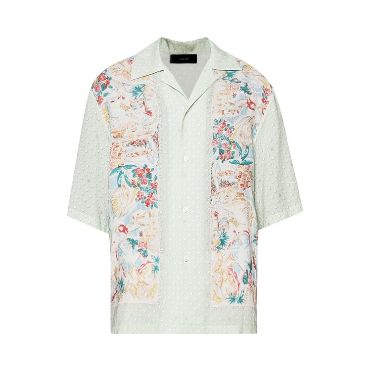 

Рубашка Amiri Polka Dot Hawaiian Bowling Shirt, зеленый