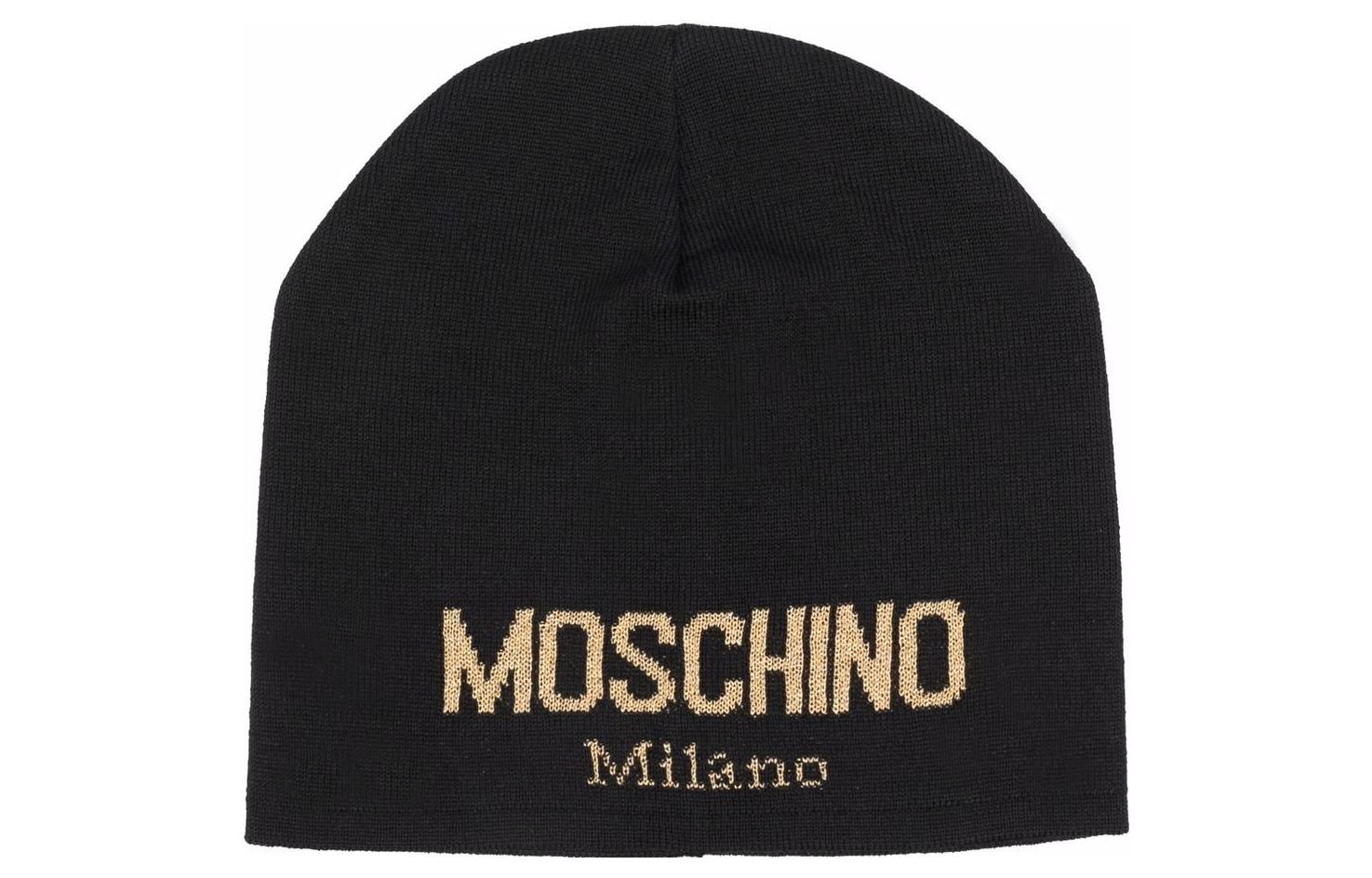 

MOSCHINO Интарсия вязаная шапка с логотипом, Black