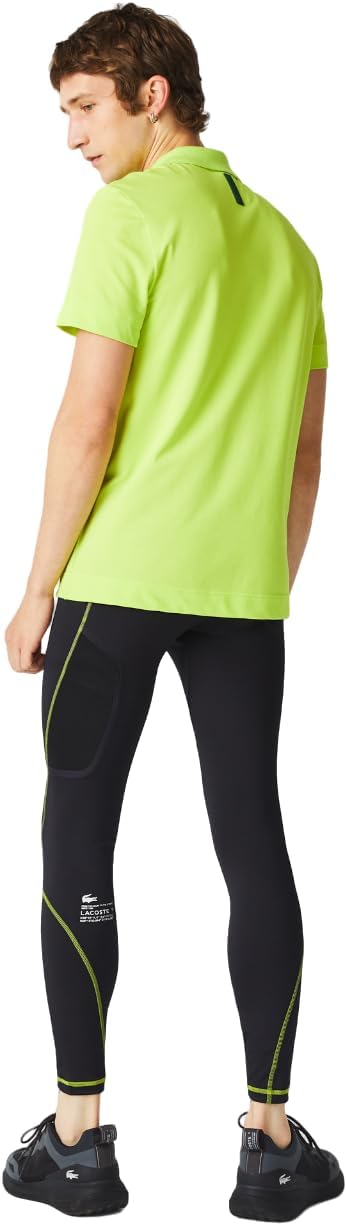 Спортивные брюки Lacoste Lacsote Active, мужские, облегающие, черный/лаймовый — фото 3