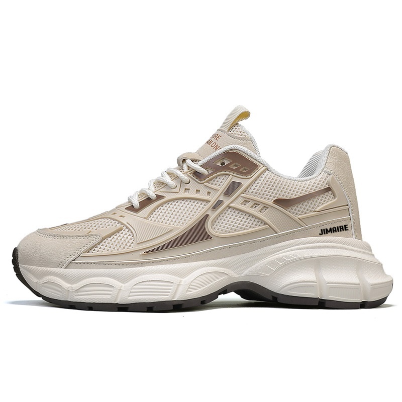 

King Jinmai Мужские бежевые кроссовки лоу-топ с массивной подошвой, цвет Beige