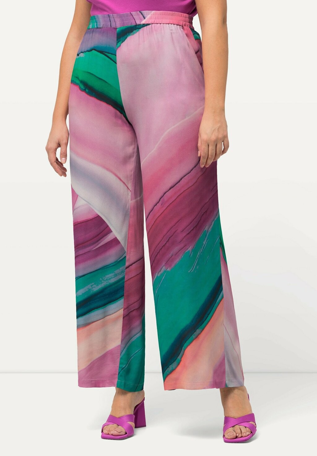 

Брюки GRADIENT STRIPED WIDE LEG ELASTIC WAISTBAND Ulla Popken, розовый