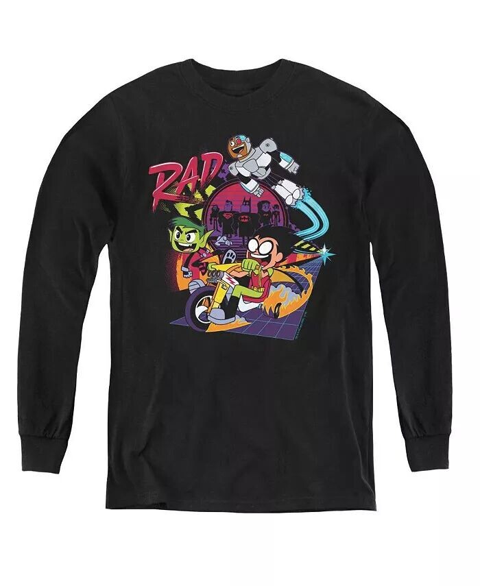 

Молодежные крутые толстовка с длинным рукавом Boys To The Movies Teen Titans Go, черный