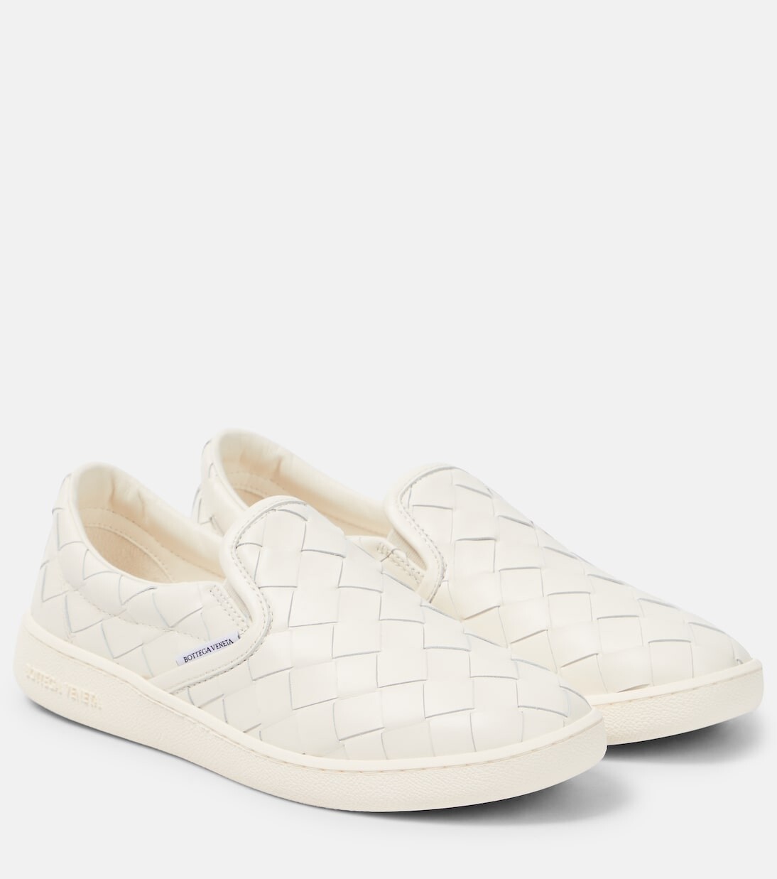 Кожаные кроссовки Bottega Veneta, белый