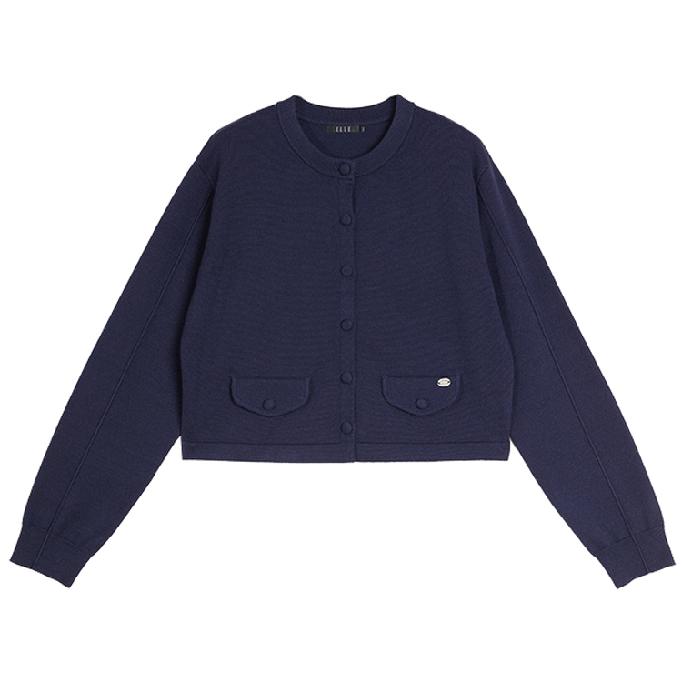 

Вязаный свитер женский с круглым вырезом Moderate ELLE, темно-синий