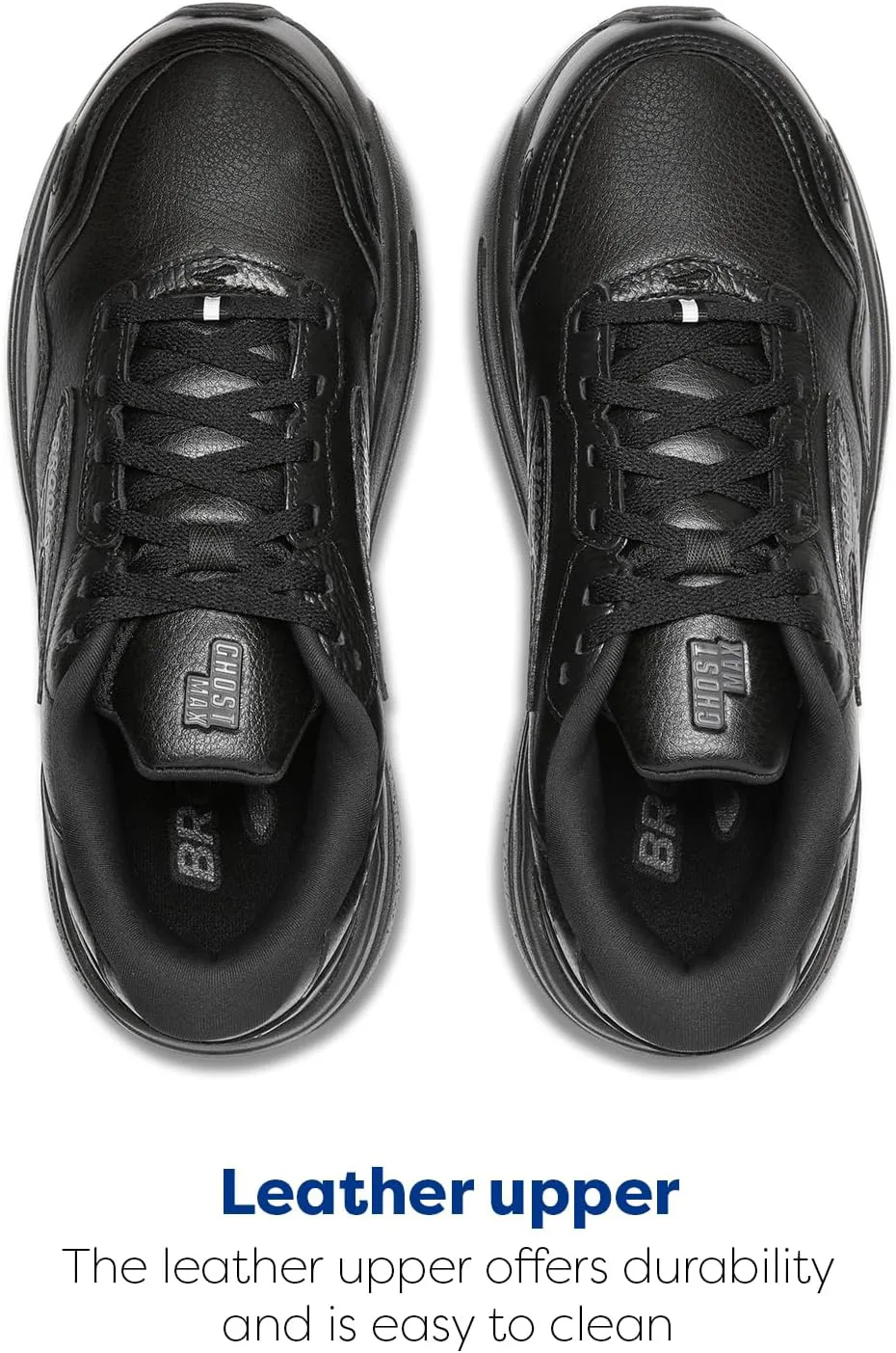 Мужские кроссовки Brooks Ghost Max из замши и кожи нейтральной модели для бега и ходьбы, черный — фото 2