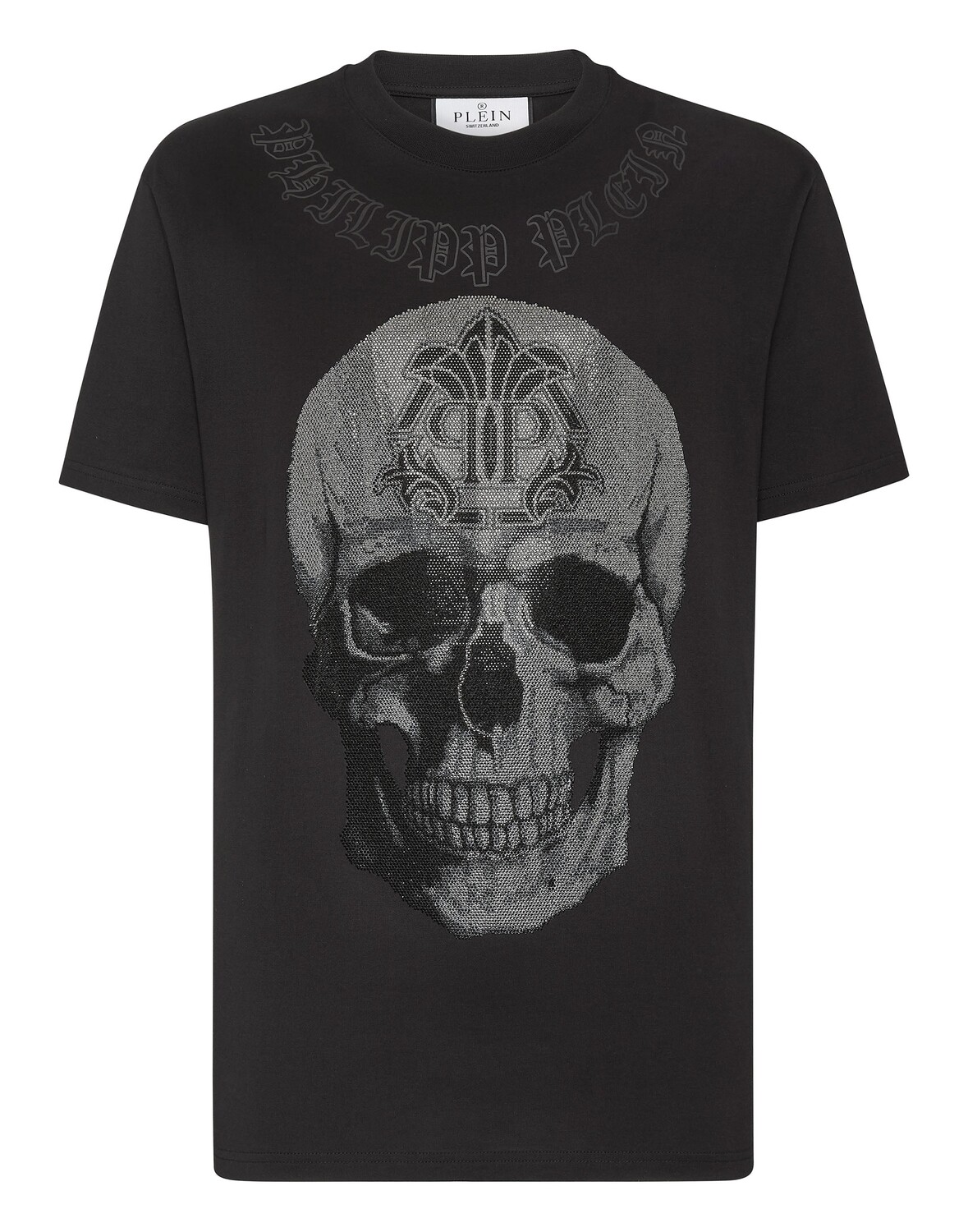 

Футболка с круглым вырезом SS Готический баннер Philipp Plein, цвет Black / Black