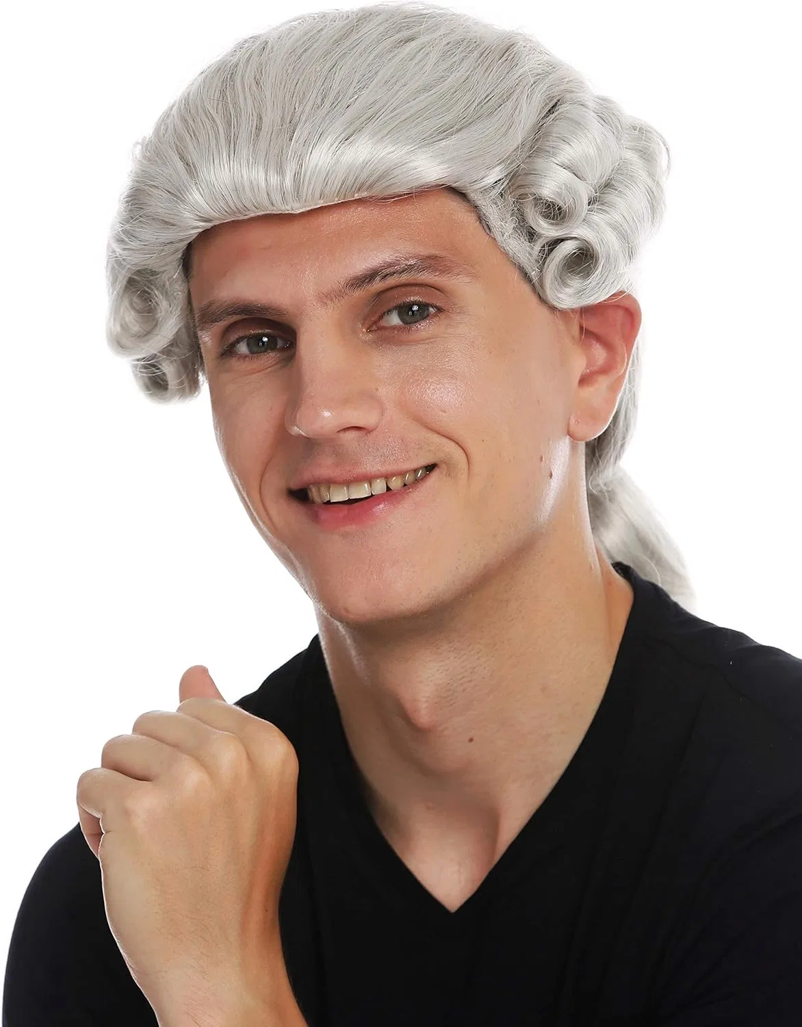 Мужской парик WIG ME UP VK-31-59 в стиле барокко Wig Me Up, White Grey (59)