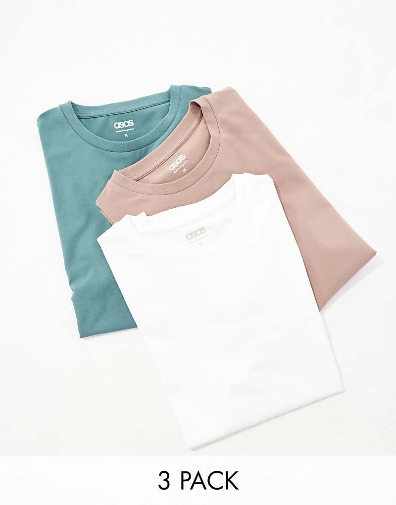 

ASOS DESIGN – комплект из трех облегающих футболок разных цветов
