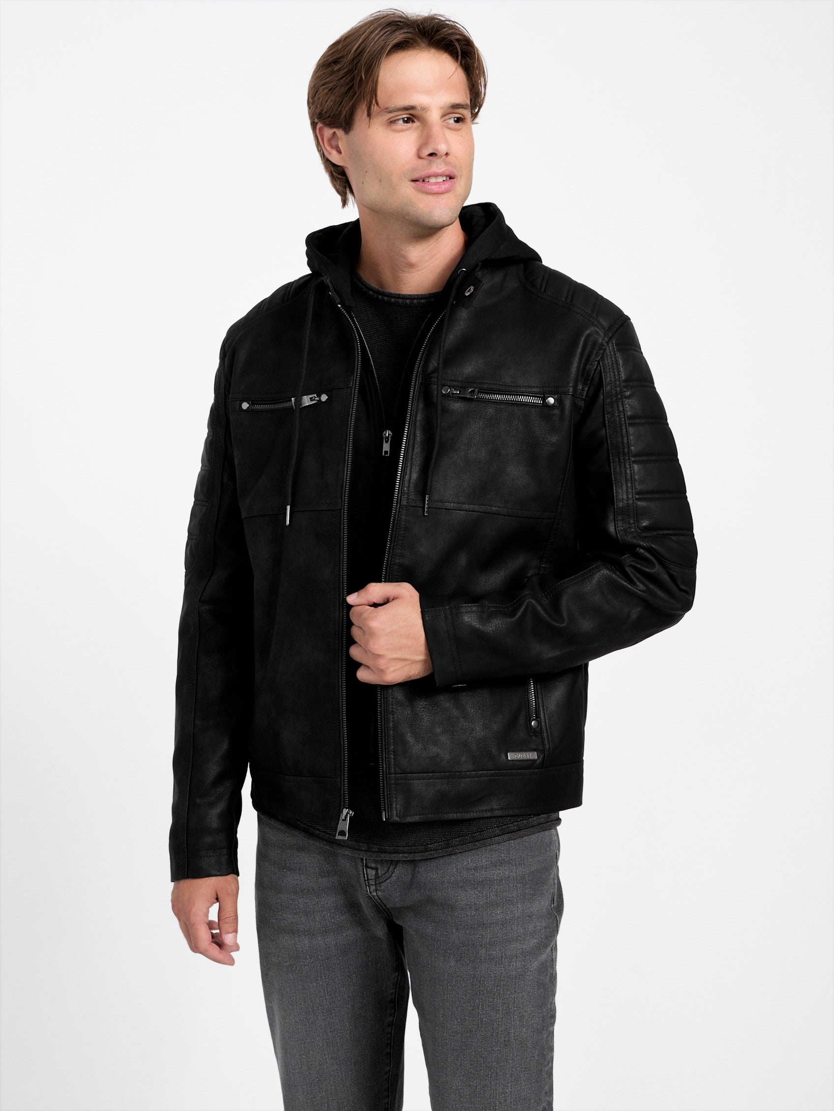 

Куртка из искусственной замши Maxton Guess Factory, черный