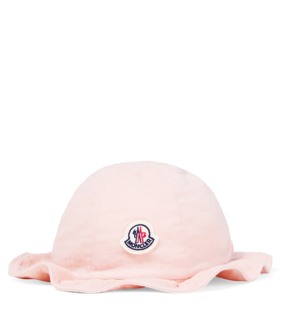 

Детская панама из хлопкового полотна с логотипом Moncler Enfant, розовый