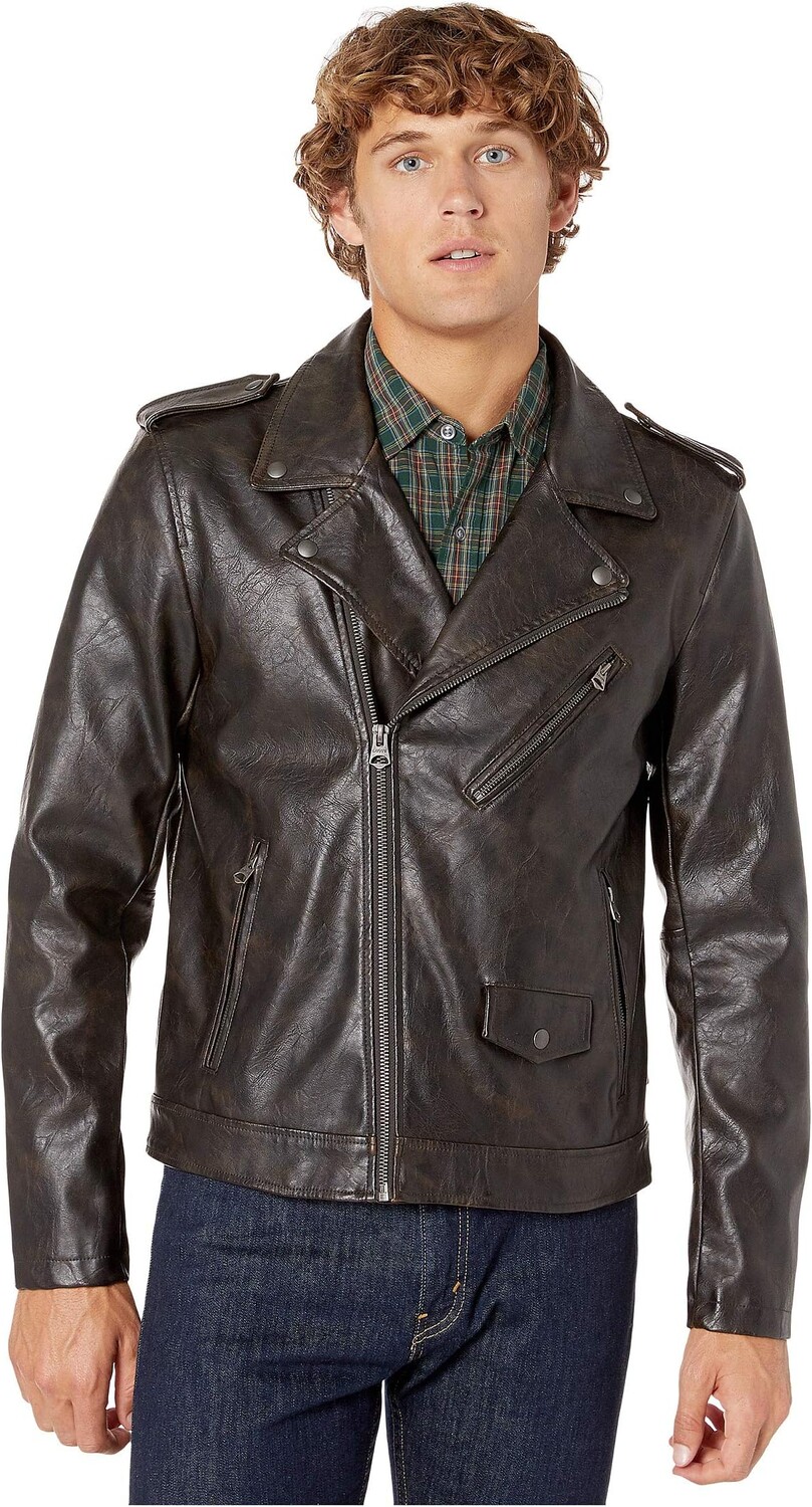 

Куртка Levi's Faux Leather Moto, цвет Antique Brown
