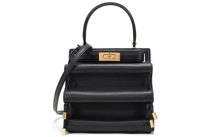 

TORY BURCH Кожаный дорожный чемодан через плечо миниатюрная женская сумка черная