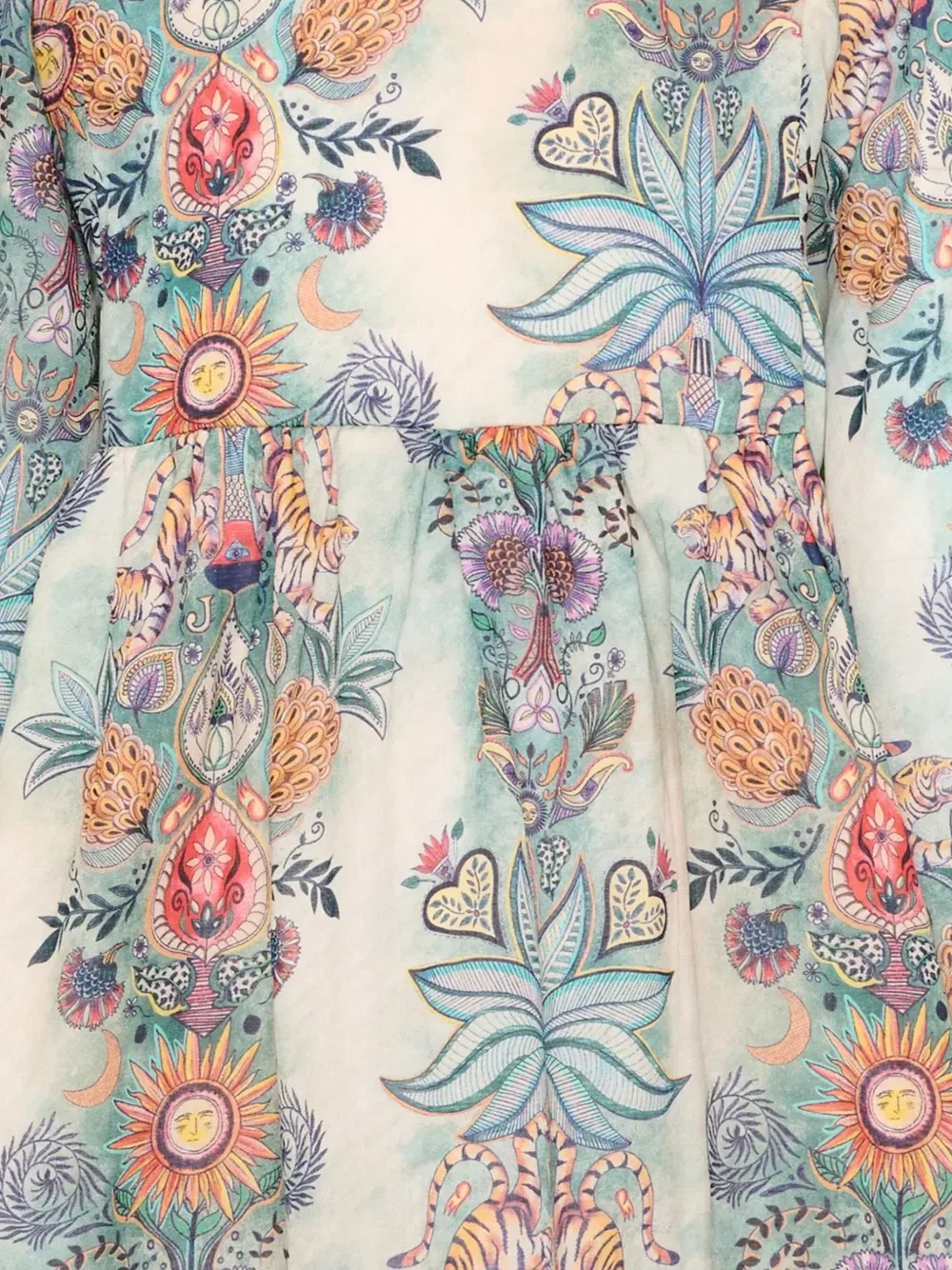 Платье с цветочным принтом Just Cavalli Kids, бежевый — фото 3