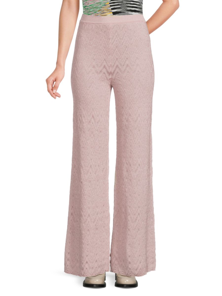 

Трикотажные брюки с шевронным узором M Missoni, розовый