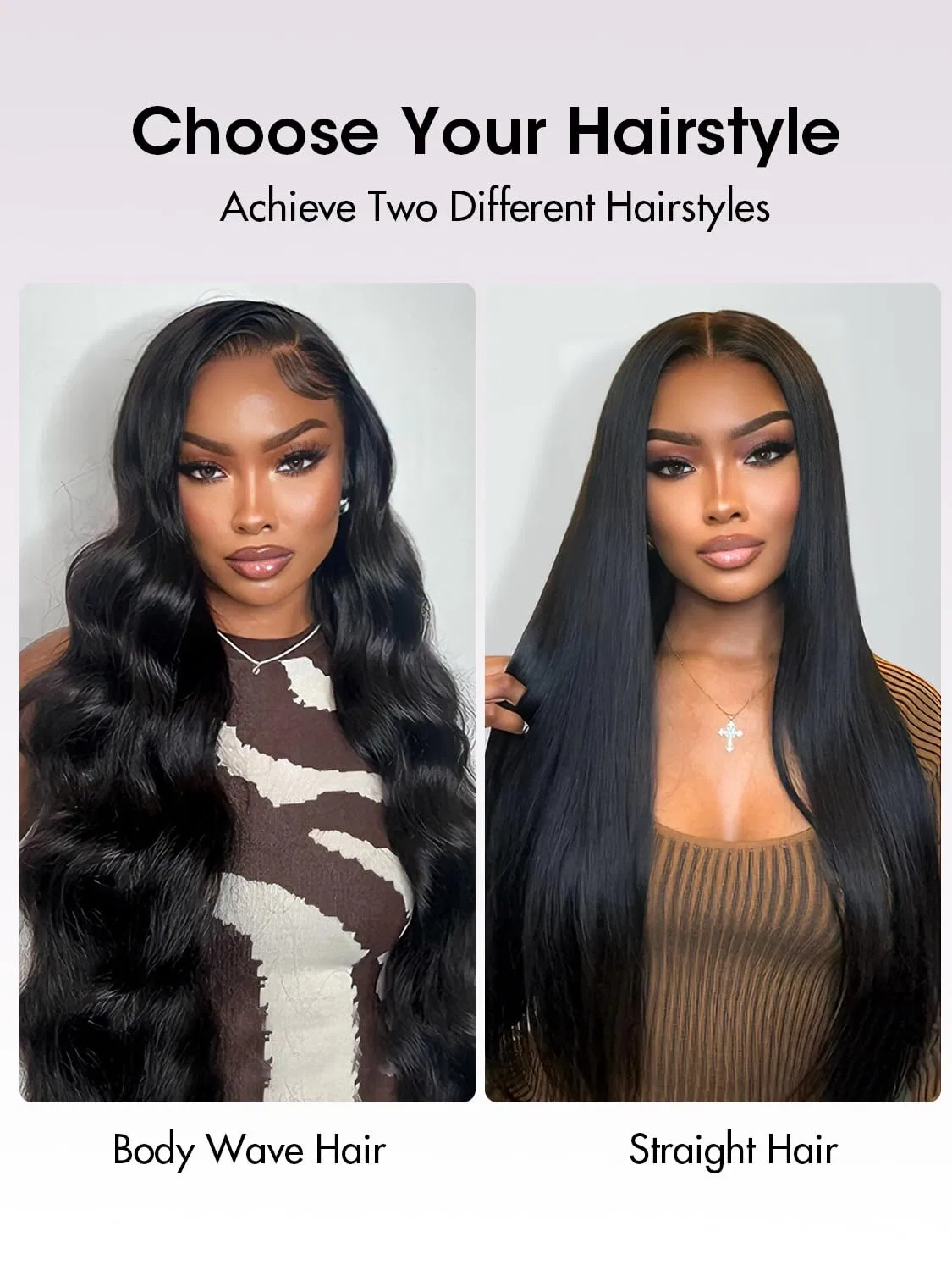 Женский парик из натуральных волос 200% Body Wave 13x6 Lace Front Eool, Natural Black — фото 4