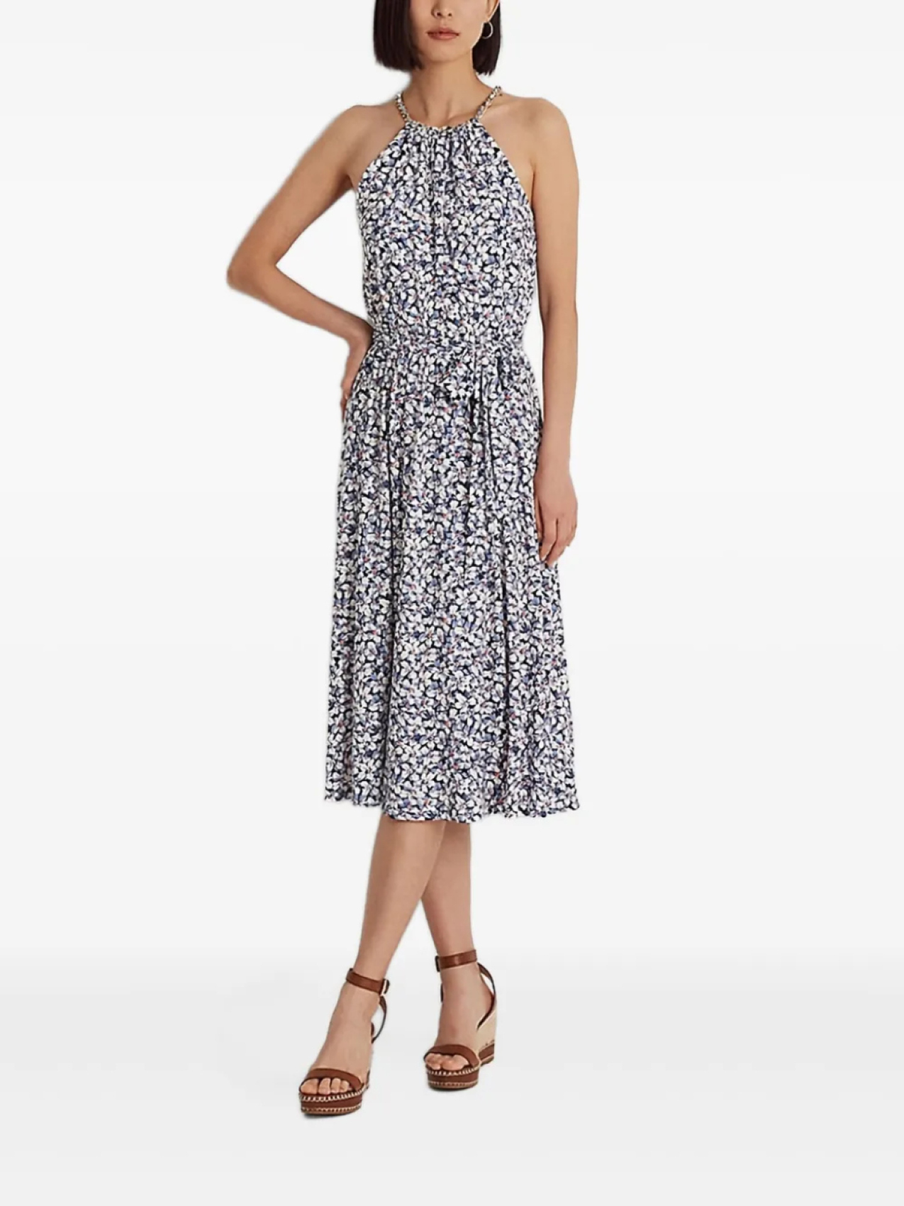 

Платье с цветочным принтом Lauren Ralph Lauren, синий