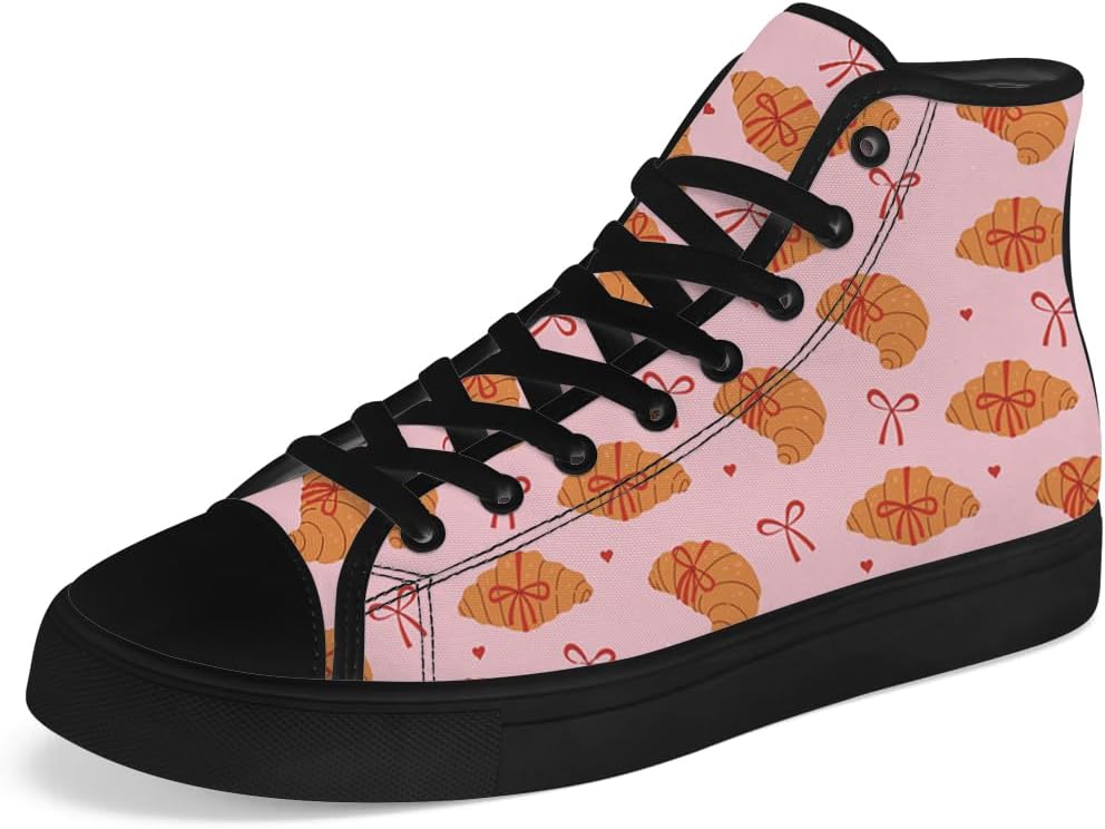 

Мужские и женские кроссовки Chebing на высокой подошве из холщовой ткани, с дизайном круассана, шнуровкой и повседневным стилем, розовый