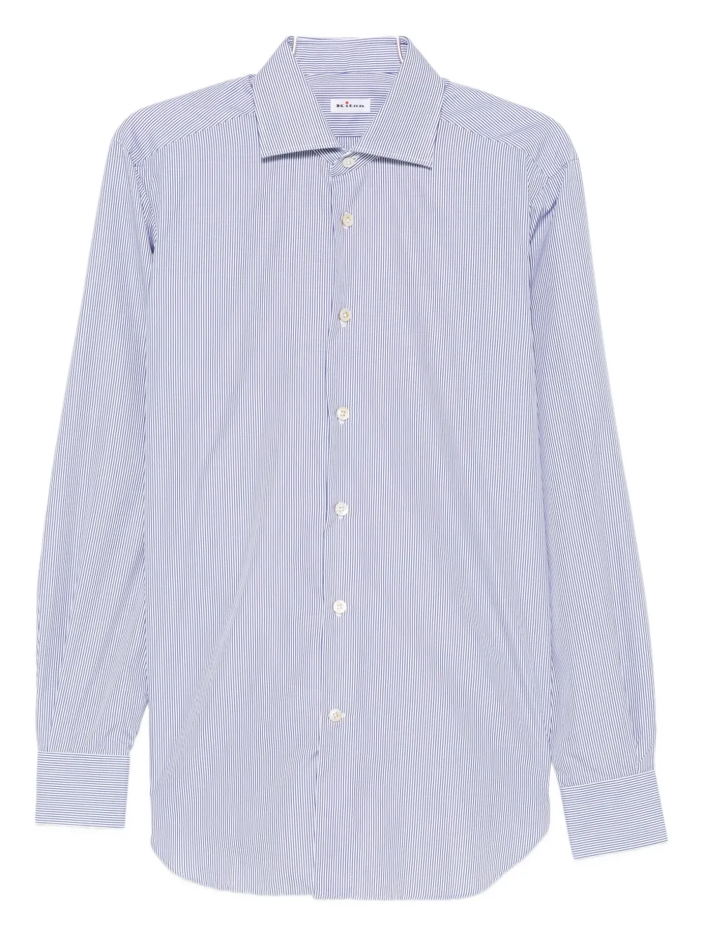

Полосатая рубашка на пуговицах Kiton, синий