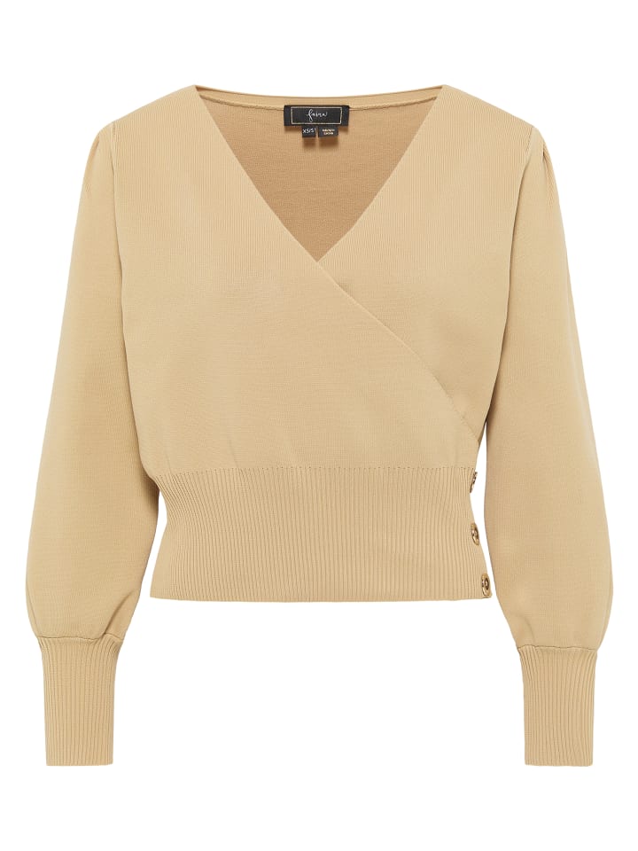 

Женский вязаный свитер цвета кэмел faina