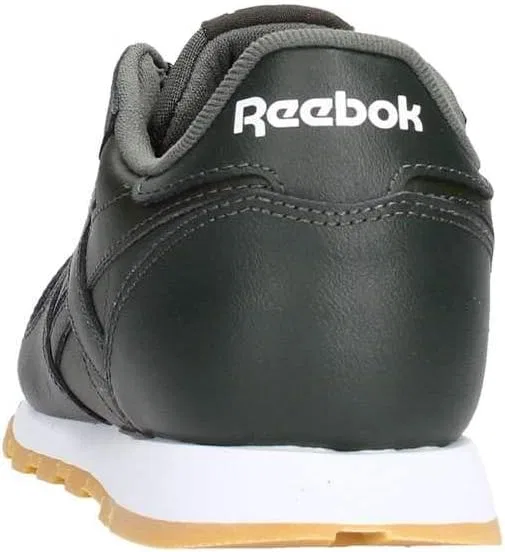 Детские классические кожаные спортивные кроссовки Reebok, разноцветные (бежевый/темно-кипарисовый/белый 000), размер 4 UK — фото 3