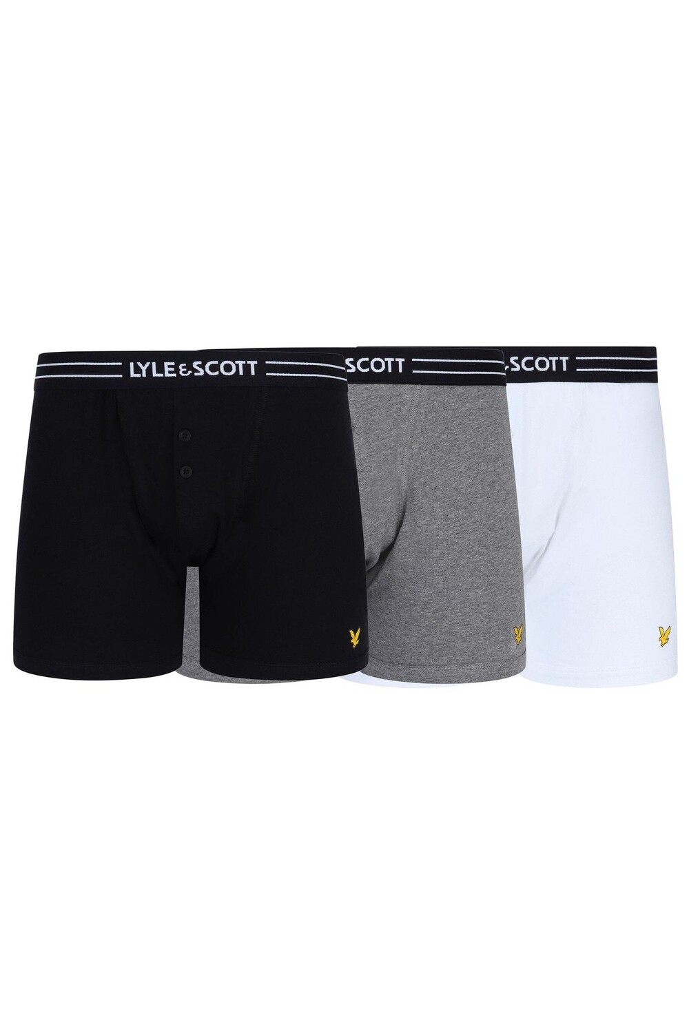 

Три пары боксеров с пуговицами Lyle & Scott, черный