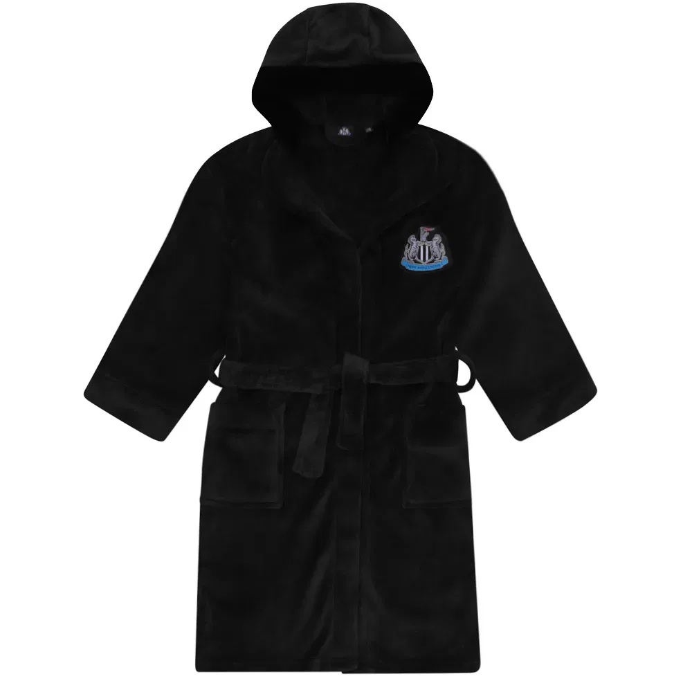 Детский халат с капюшоном Newcastle United Fc, черный