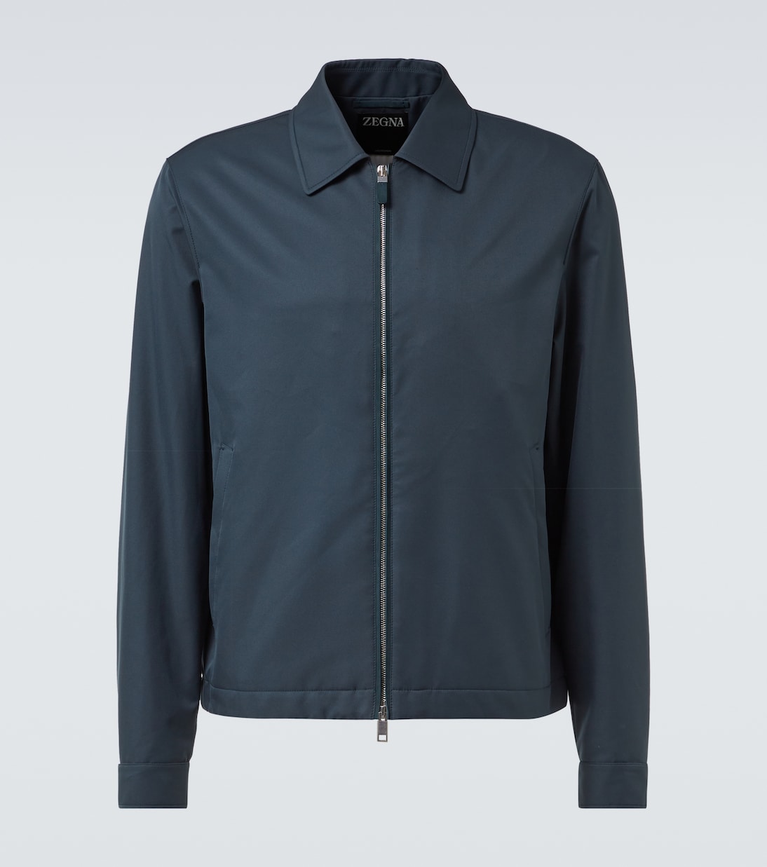 

Куртка-блузон с кожаными вставками Zegna, Dark Teal Blue