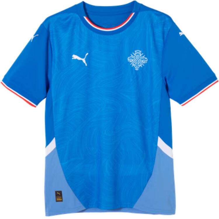 

Футбольная майка мужская Racer Blue/Safety Orange/Lime Blast/White Puma, синий/оранжевый/белый