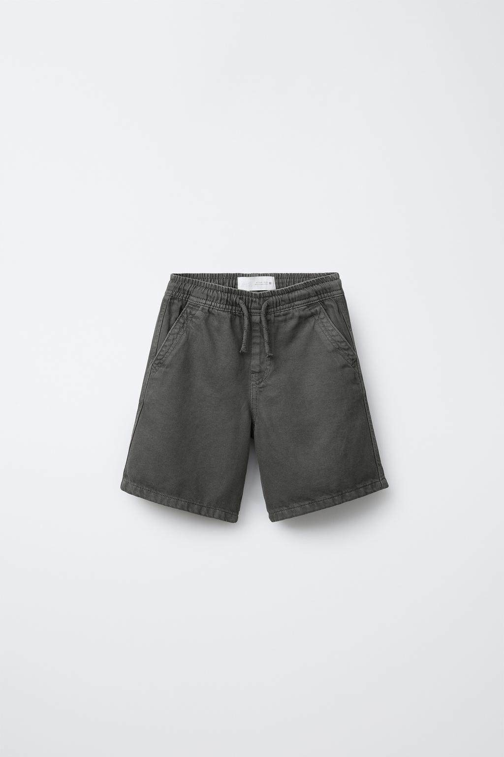 

Свободные саржевые шорты-бермуды ZARA, цвет Blue/Steel