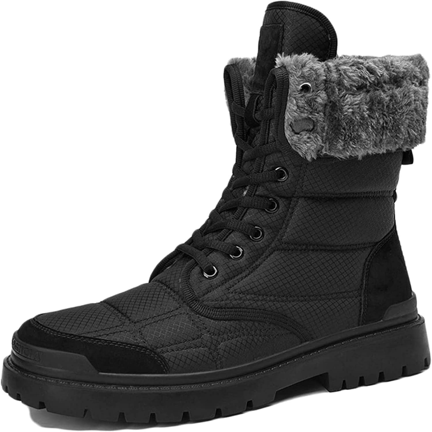 

Мужские теплые ботинки Yiozoi с мехом до щиколотки, зимние, для улицы, носимые, для прогулок, шнуровка, высокие, повседневные мужские снежные ботинки, черный