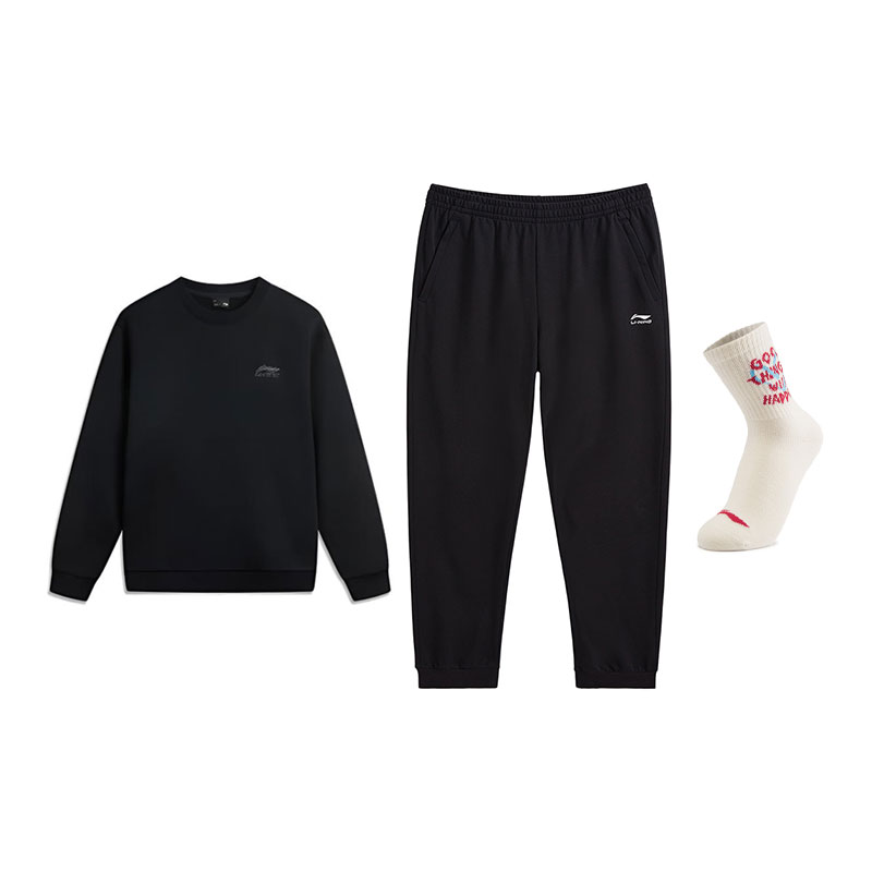 

Li Ning Casual Sportswear Men's Li-Ning, черный top+черный pants (includes socks)
