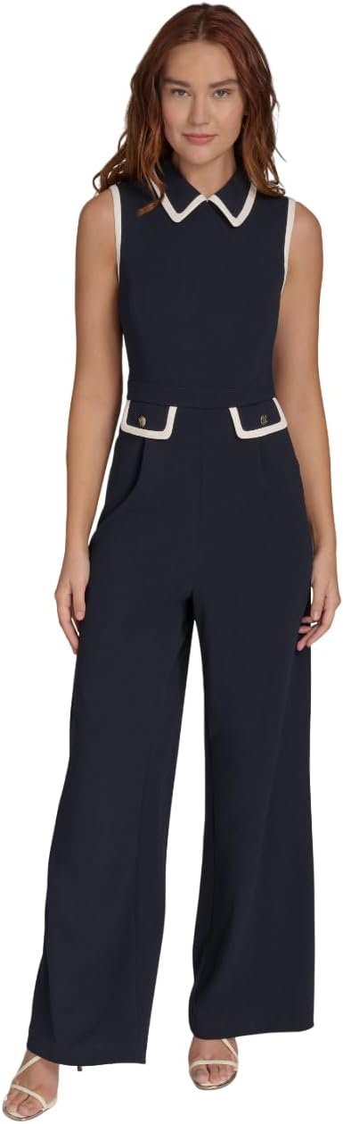 Женское платье без рукавов с карманами и контрастным воротником от Tommy Hilfiger, Sky Captain/Ivory