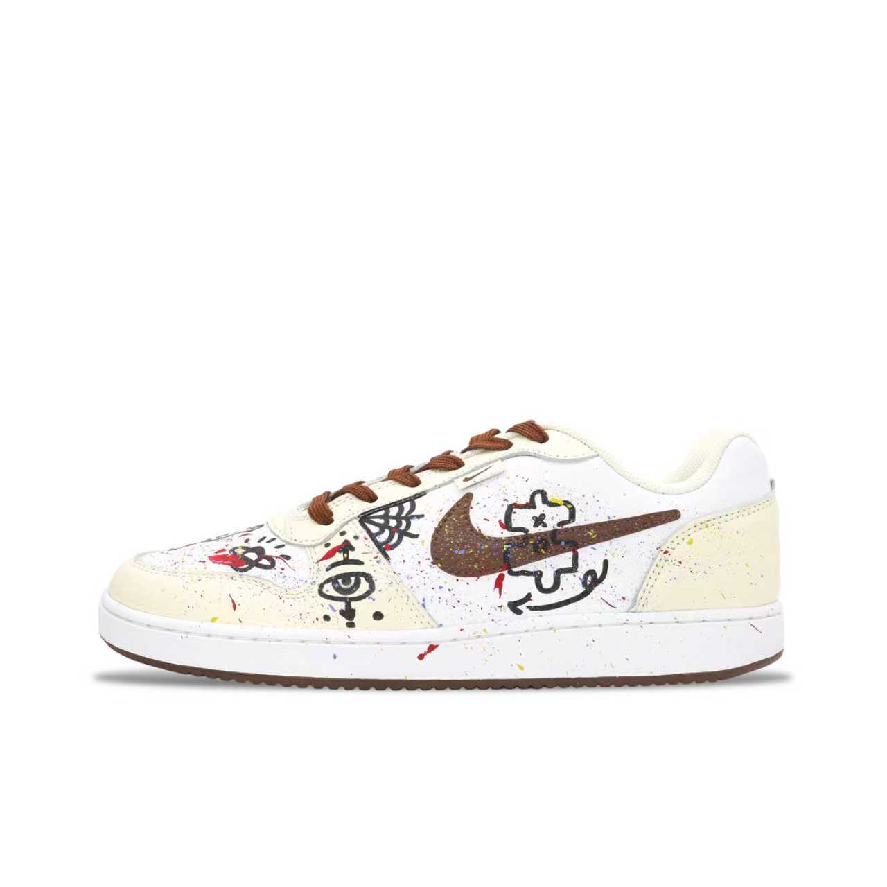 

Nike Кроссовки для скейтборда EBERNON Graffiti Bear легкие и дышащие, низкие, мужские, белые желтые