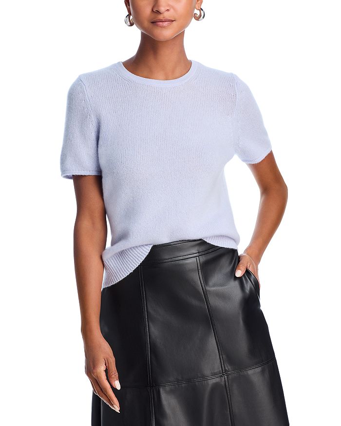 

Короткий рукав, кашемировая блуза - эксклюзив C by Bloomingdale's Cashmere, синий