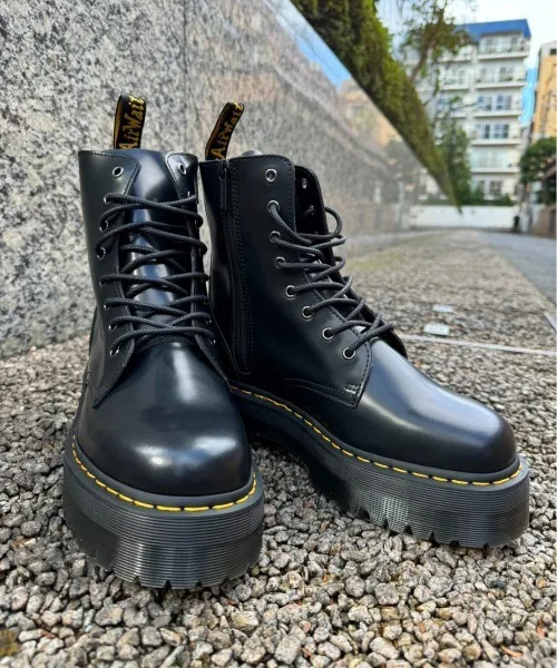 Ботинки Dr.Martens JADON 8-отверстия на толстой подошве, чёрные