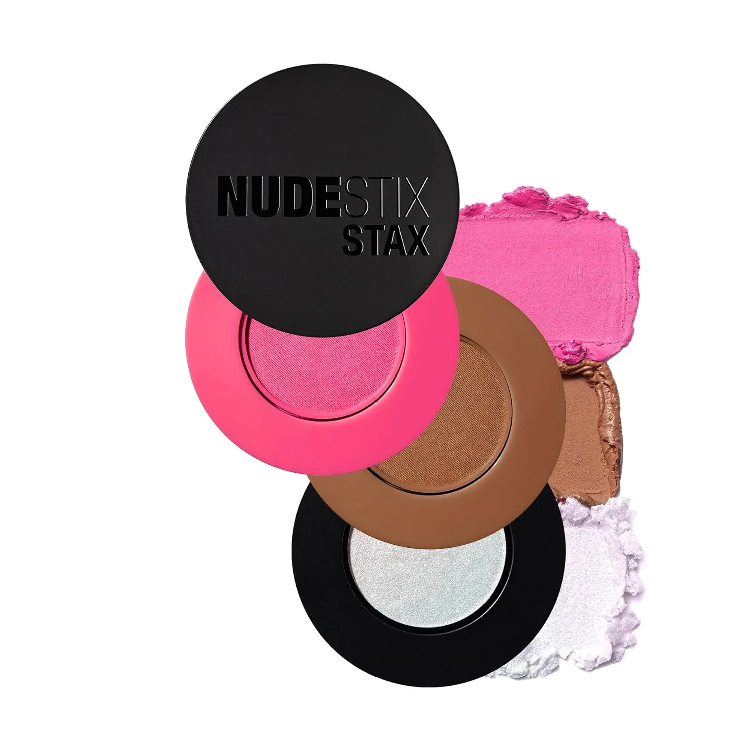 Кремовые румяна Nudestix STAX All Over Color Blush Balm - многофункциональные кремовые румяна для щек, глаз и губ с мягким матовым финишем., Magic Aura, Magenta Matte, Sunstone — фото 2