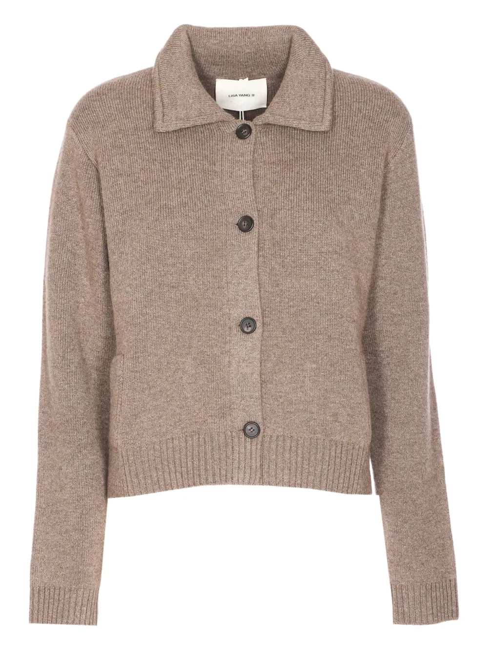 

Кардиган из кашемира на пуговицах Lisa Yang, нейтральный