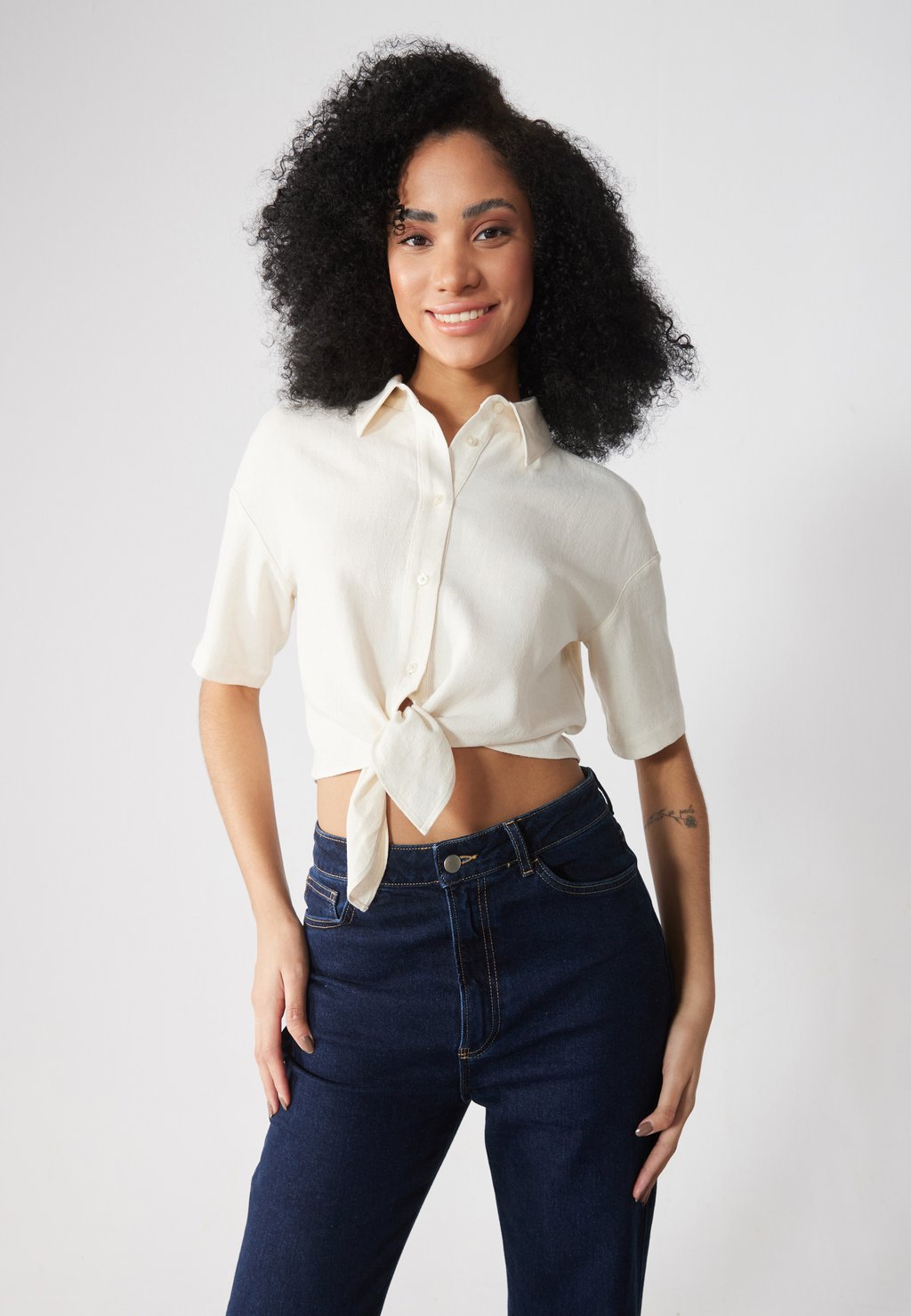 

Блузка на пуговицах LINEN MIX BLEND SHIRT Anna Field by Zalando, бежевый