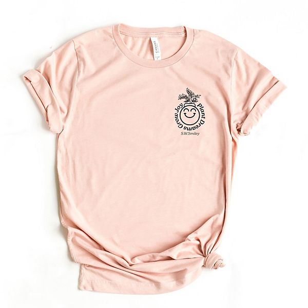 

Футболка с принтом SWSmiley plant dreams grow joy outline Simply Sage Market, Blush
