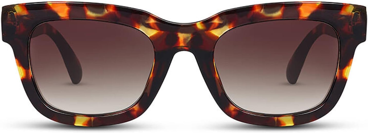 

Классические квадратные солнцезащитные очки для женщин и мужчин. Модные солнцезащитные очки с градиентным переходом цвета, массивная оправа, защита UV400 для летнего отдыха (черепаховая оправа) AOOLIA, Tortoise