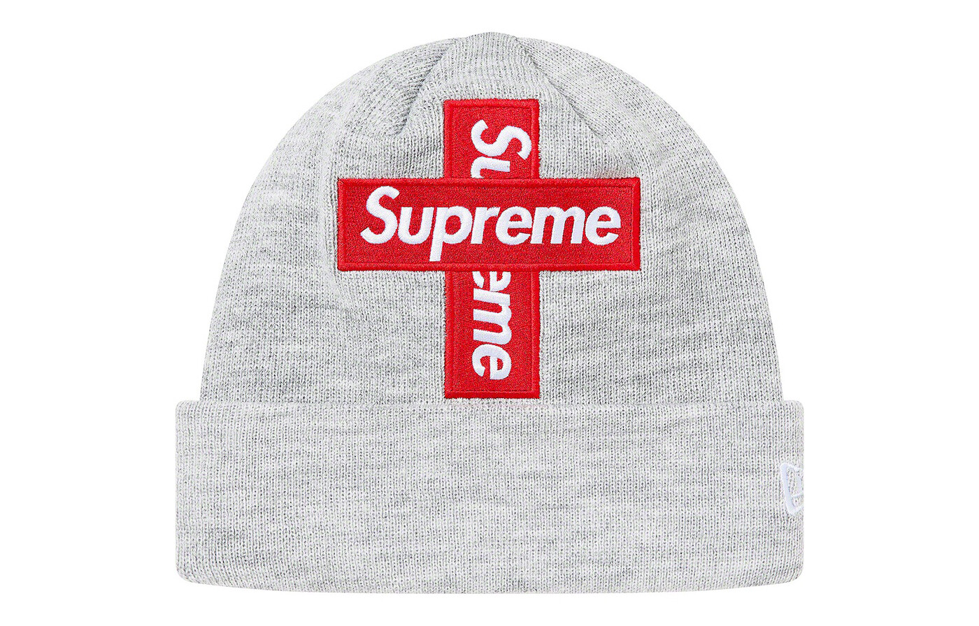 

Шапка-бини Supreme New Era, серый / белый / красный