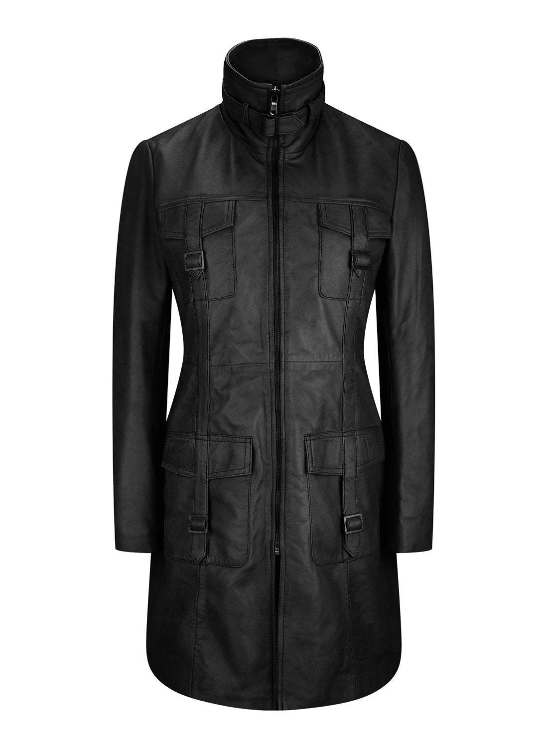 

Винтажный кожаный тренчкот TruClothing, черный