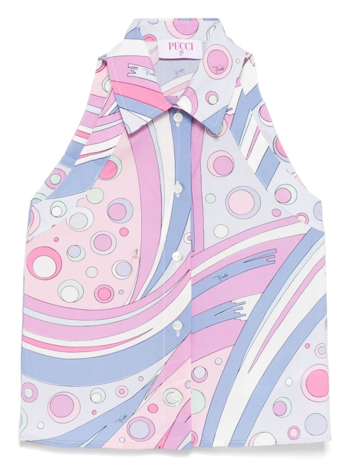 

PUCCI Junior топ с абстрактным принтом, фиолетовый