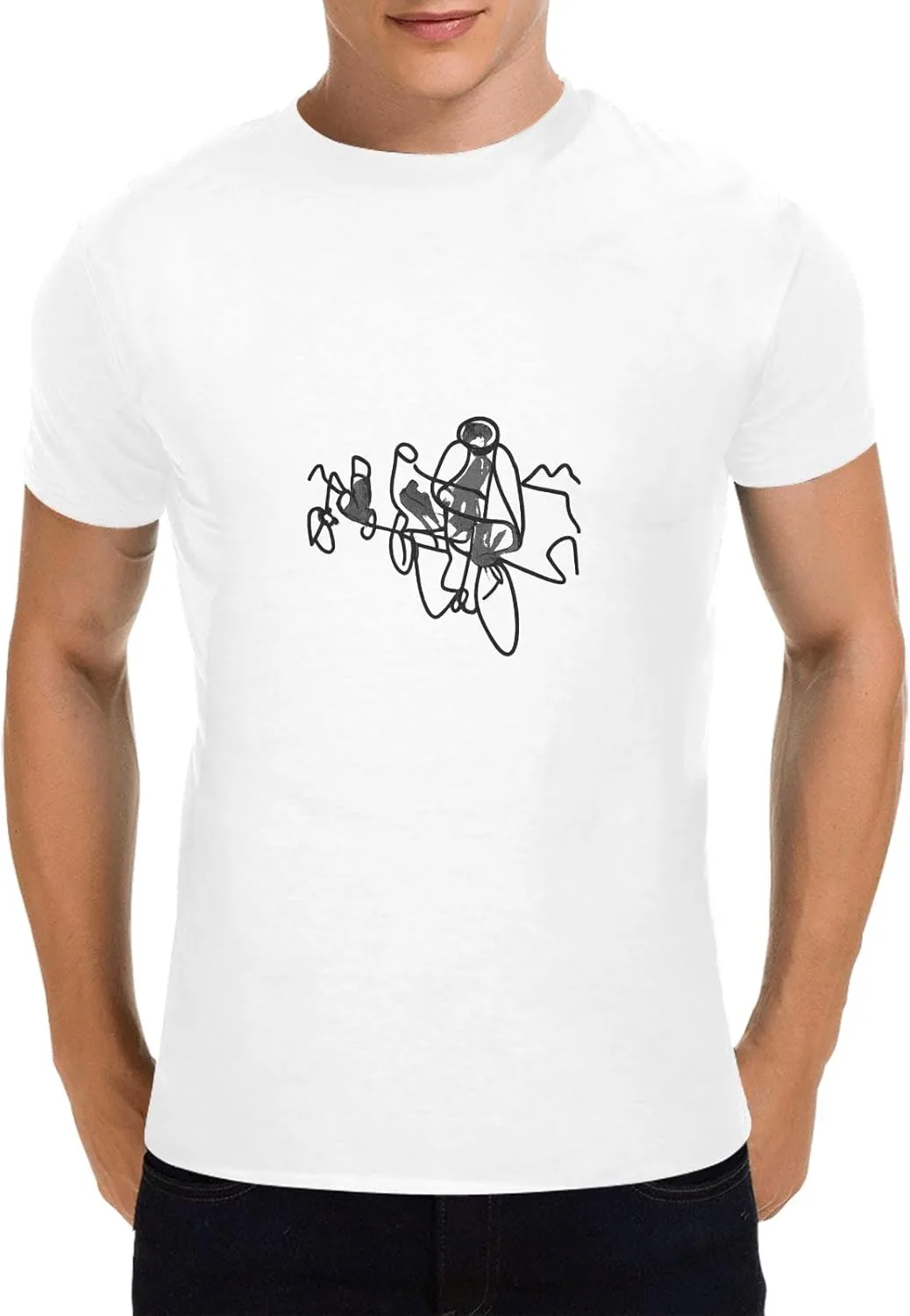 Футболка с принтом Cycling Line Art для мужчин — фото 2