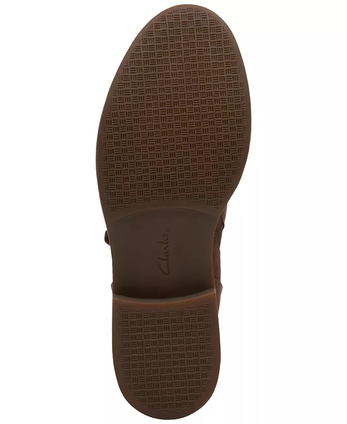 Женские ботильоны Camzin Pace с рюшами и молнией Clarks, коричневый/бежевый — фото 3