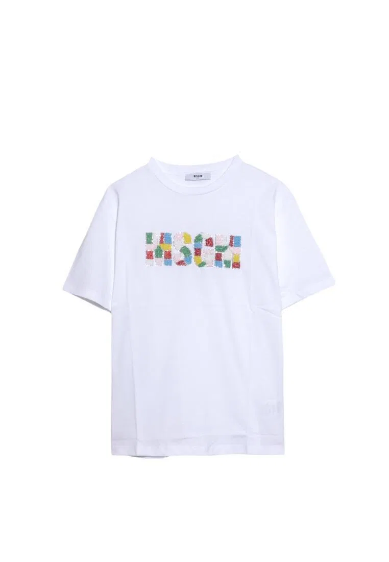 Футболка, хлопок, для детей Msgm, белый — фото 4